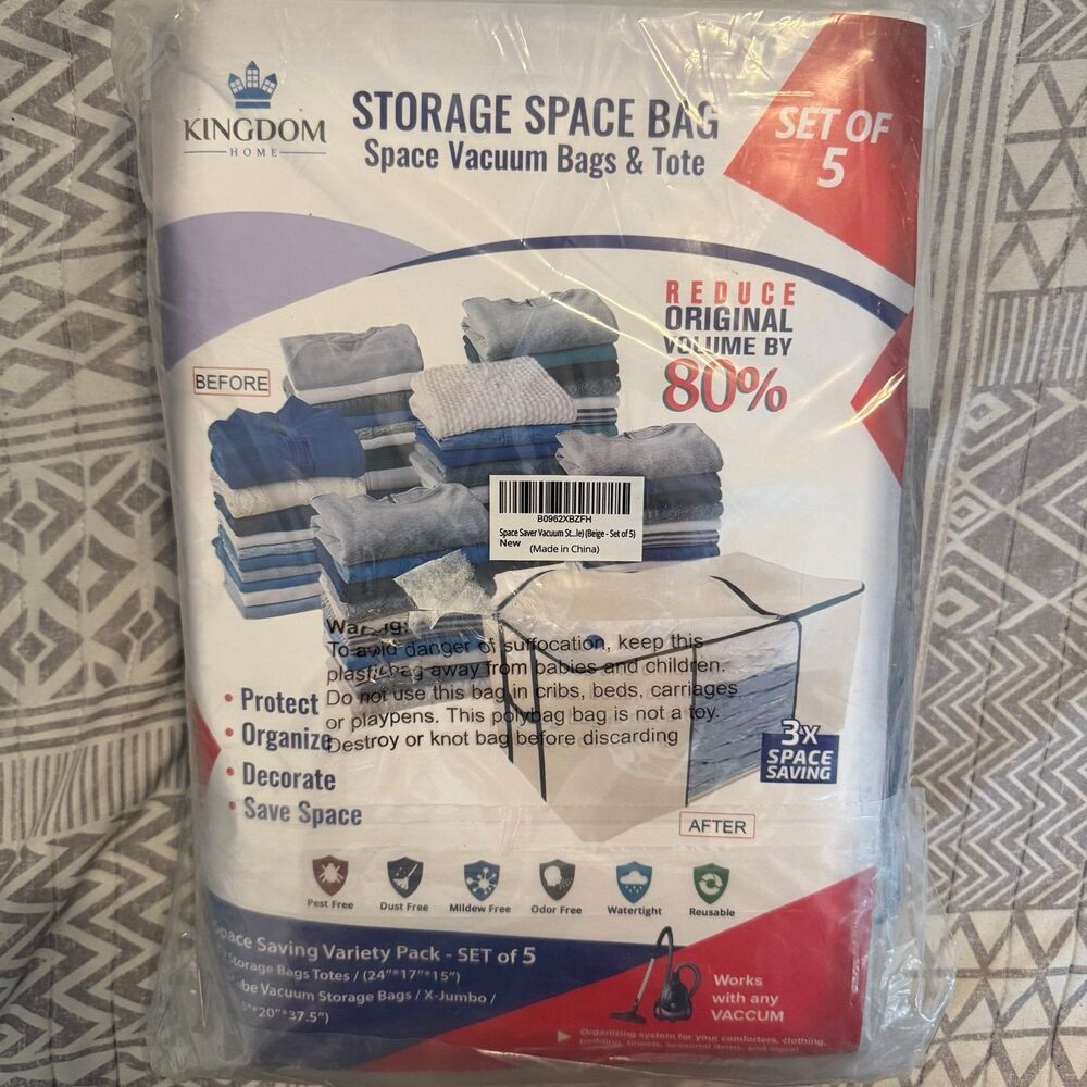 Kingdom Home Storage Space Vacuum Bags set of 5